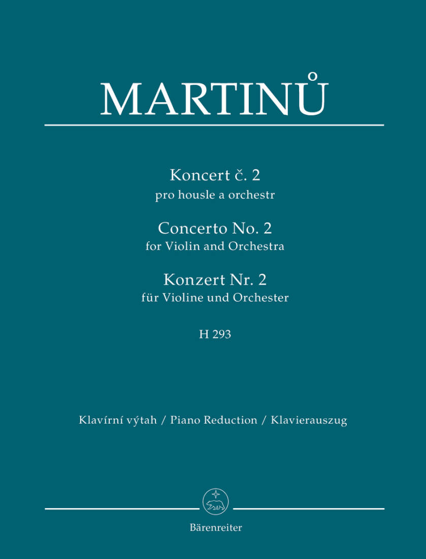 Concerto for Violin and Orchestra no. 2 H 293 - Martinu/Solc - Violin/Piano