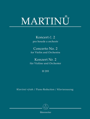 Baerenreiter Verlag - Concerto for Violin and Orchestra no. 2 H 293 - Martinu/Solc - Violin/Piano