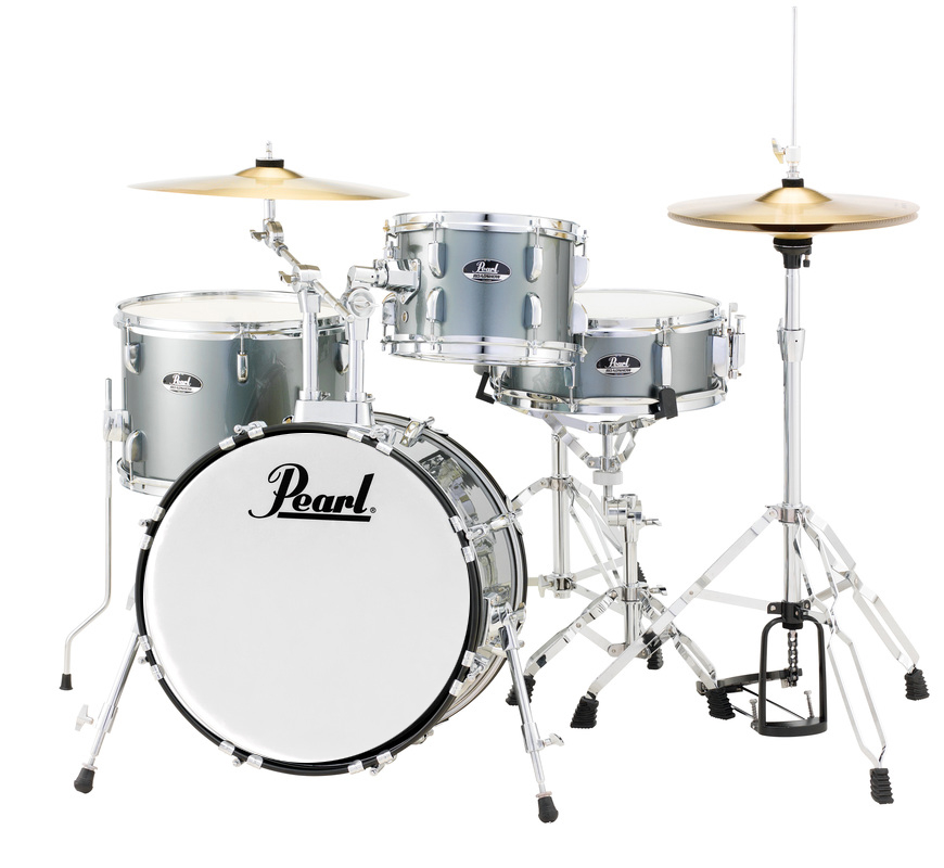 Roadshow Complete Drum Kit (18,10,14,SD) with Hardware and Cymbals - Charcoal Metallic