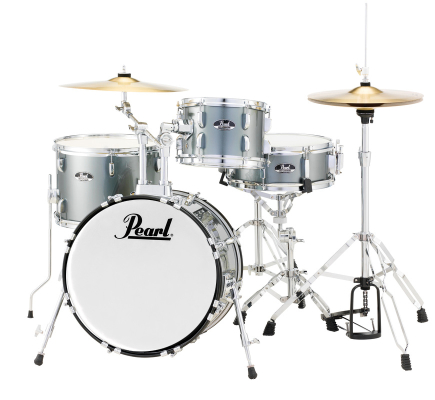 Pearl - Roadshow Complete Drum Kit (18,10,14,SD) with Hardware and Cymbals - Charcoal Metallic