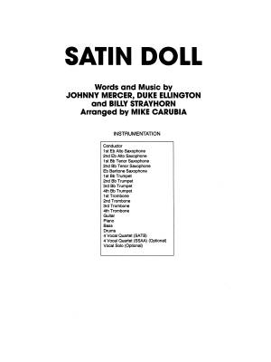 Satin Doll - Strayhorn /Ellington /Mercer /Carubia - Vocal/Jazz Ensemble - Gr. 4