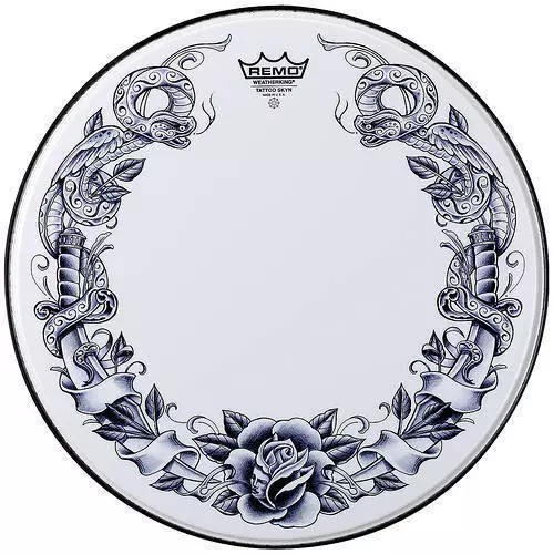 Tattoo 22 Inch Bass Skin - Serpent Rose (White film)