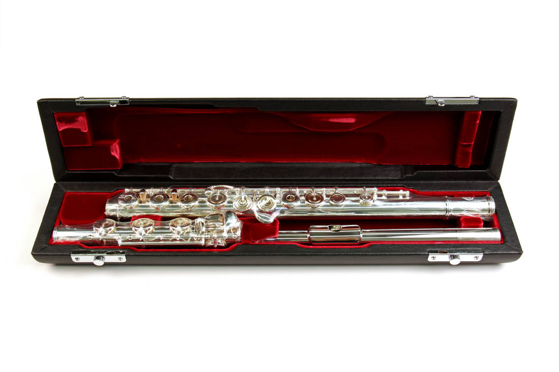 Open Hole Bb Flute w/ s/s Headjoint, Offset G, Silver Plated Body