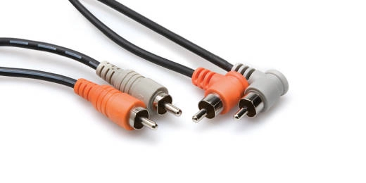 Hosa - Dual RCA To Dual Right Angle RCA - 1m