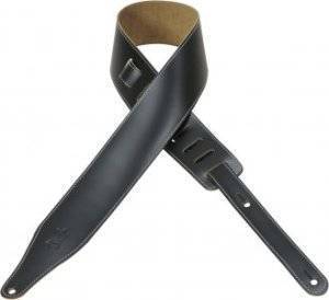 2 1/2 Inch Leather Strap with Deco Edge - Black