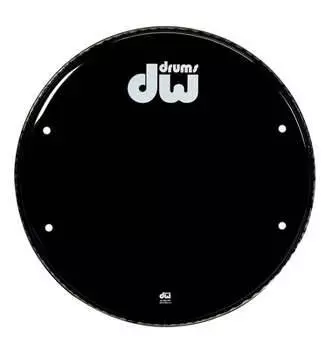 Black 26\'\' Vented Bass Drum Head w/White Logo