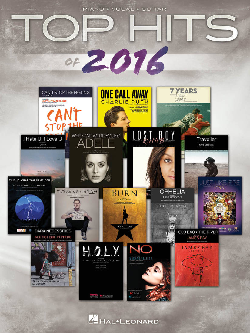 Top Hits of 2016 - Piano/Vocal/Guitar - Book