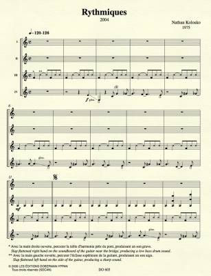 Rythmiques - Kolosko - Classical Guitar Quartet - Score/Parts