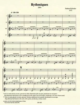 Rythmiques - Kolosko - Classical Guitar Quartet - Score/Parts