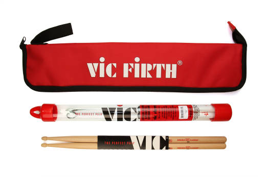 Vic Firth - Essentials Stick Bag w/ 5A Sticks & Wire Brushes