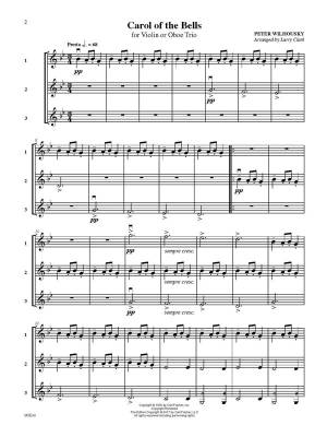 Carol of the Bells for Violin or Oboe Trio - Wilhousky/Leontovich/Clark - Sheet Music