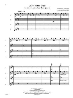 Carol of the Bells for Alto or Baritone Saxophone Quartet - Wilhousky/Leontovich/Clark - Sheet Music