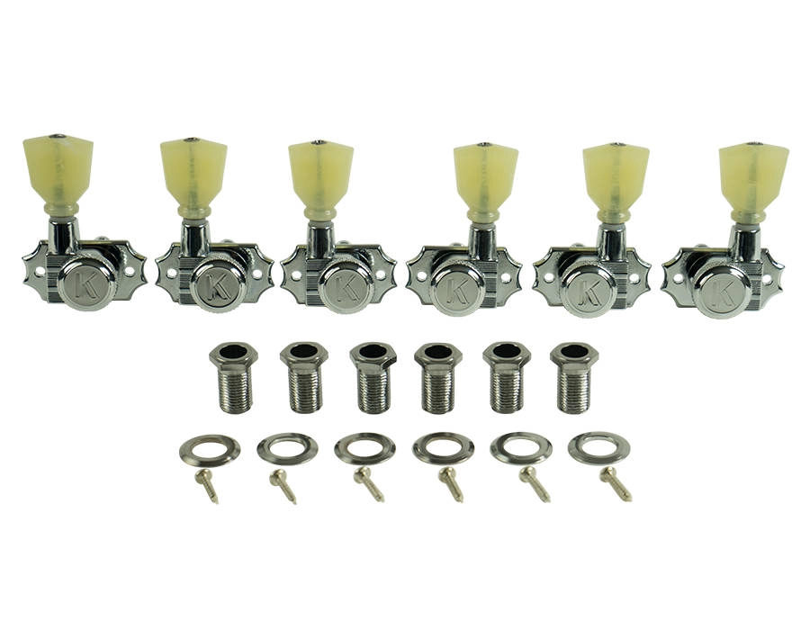 Revolution Pearloid Locking 3+3 Chrome Tuner Set