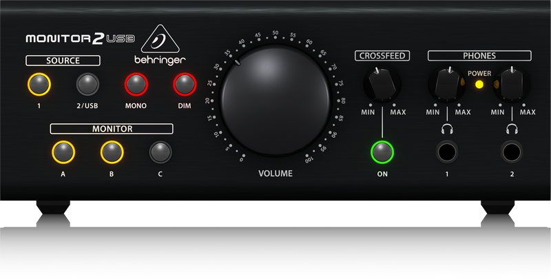 Behringer - MONITOR2USB Speaker/Headphone Monitoring Controller with VCA  Control and USB Audio Interface