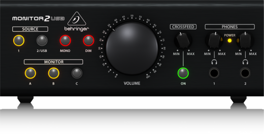 Behringer - MONITOR2USB Speaker/Headphone Monitoring Controller with VCA Control and USB Audio Interface
