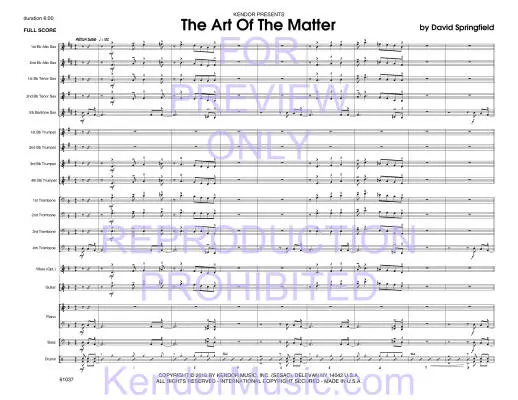 The Art Of The Matter - Springfield - Jazz Ensemble - Gr. Medium