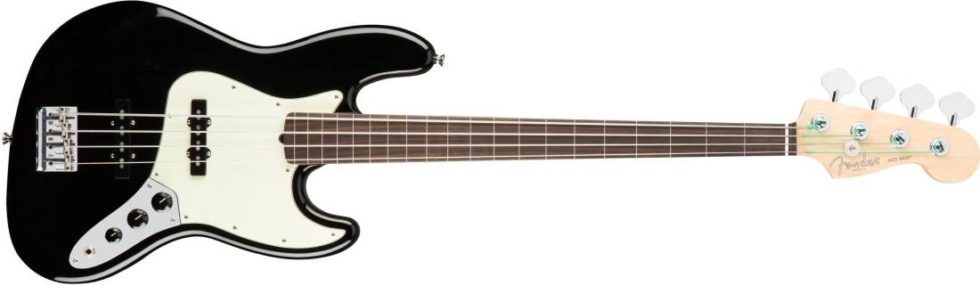 American Professional Jazz Bass Fretless Rosewood Fingerboard - Black