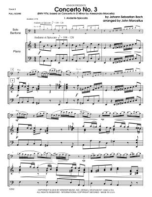 Concerto No. 3 (BWV 974, based on Concerto In D Minor by Alessandro Marcello) - Bach/Marcellus - Baritone/Piano