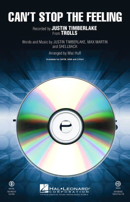 Hal Leonard - Cant Stop the Feeling from TROLLS - Martin /Shellback /Timberlake /Huff - ShowTrax CD