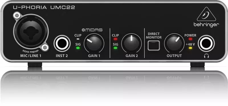 2x2 USB Audio Interface w/MIDAS Mic Preamp