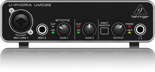 Behringer - 2x2 USB Audio Interface w/MIDAS Mic Preamp