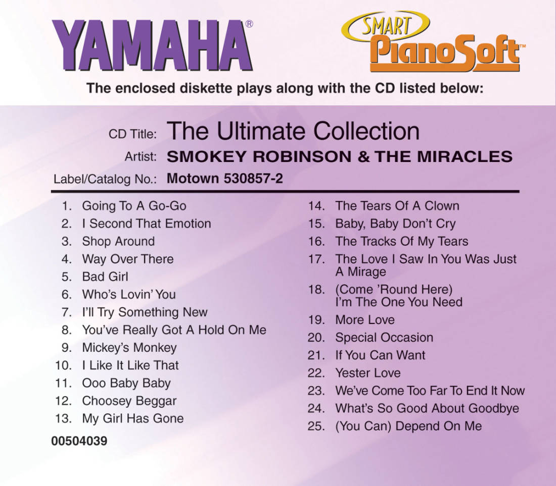 Smokey Robinson & The Miracles: The Ultimate Collection (Yamaha Smart PianoSoft) - Electronic Keyboard - Disk