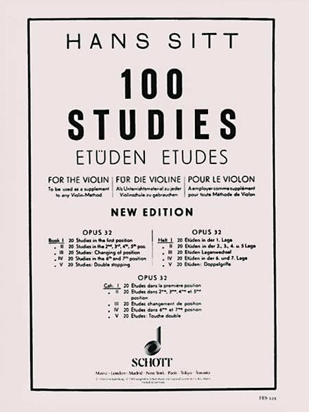 100 Studies, Op. 32 - Book 1: 20 Studies in the First Position - Sitt - Violin - Book