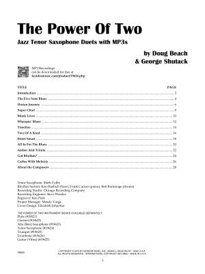 The Power Of Two - Beach/Shutack - Tenor Saxophone Duets - Book/Audio Online