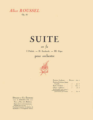 Suite in F, Op. 33 - Roussel - Piano Duet (1 Piano, 4 Hands) - Book