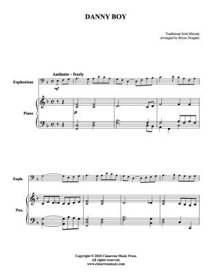 Danny Boy - Traditional/Doughty - Euphonium/Piano - Sheet Music