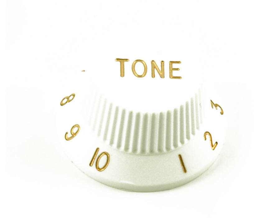 Strat Tone Knob - White, 18 Spline