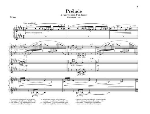 Prelude a l\'apres-midi d\'un faune - Debussy/Ravel/Herlin - Piano Duet (1 Piano, 4 Hands)