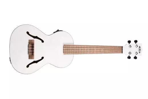 Archtop Tenor Ukulele with Electronics - Metallic White