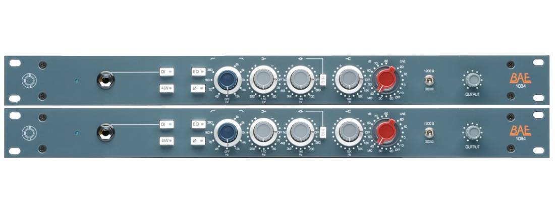 1084 Rack Pair - Single Channel Mic Pre with EQ & Power Supply
