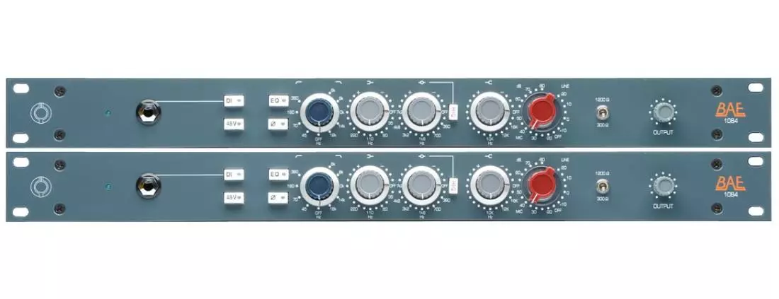 1084 Rack Pair - Single Channel Mic Pre with EQ & Power Supply