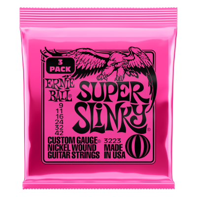 Ernie Ball - 3-Pack Super Slinky Electric Strings 9-42