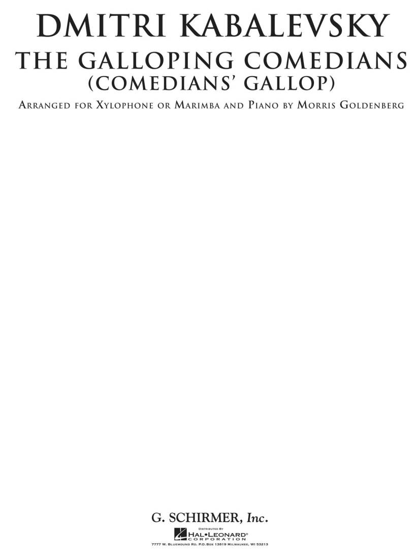 The Galloping Comedians (Comedian\'s Gallop) - Kabalevsky/Goldenberg - Xylophone or Marimba/Piano