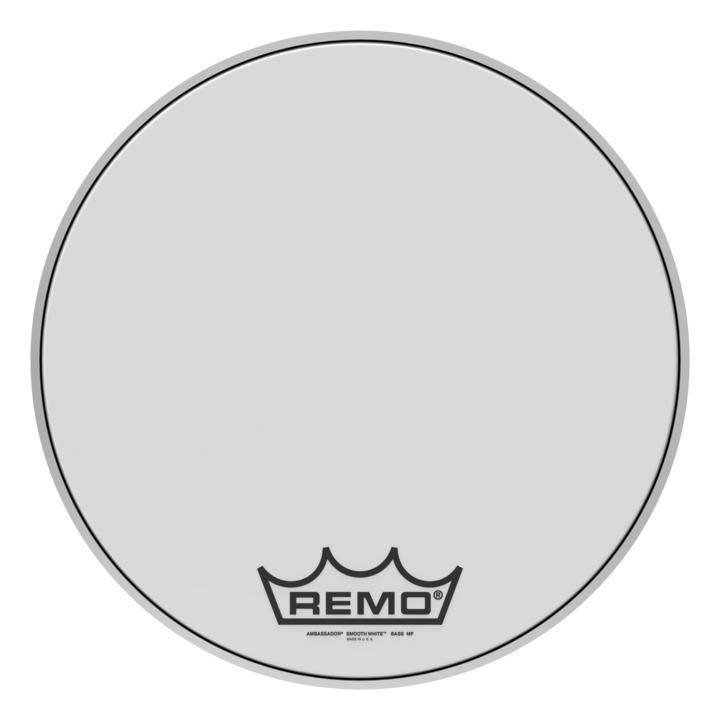 Ambassador Smooth White Crimplock Bass Drumhead, 18\'\'