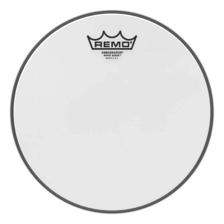 Ambassador White Suede Drumhead, 10\'\'