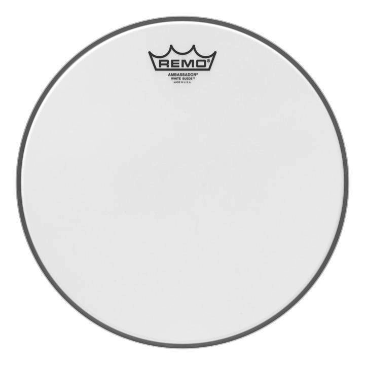 Ambassador White Suede Drumhead, 12\'\'