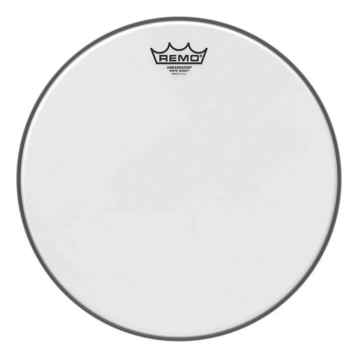 Ambassador White Suede Drumhead, 14\'\'