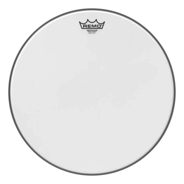 Ambassador White Suede Drumhead, 16\'\'