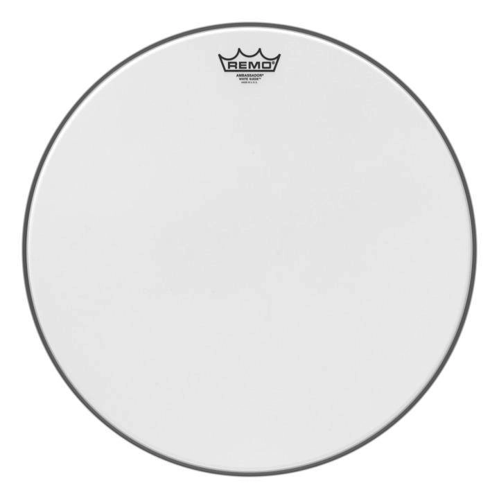 Ambassador White Suede Drumhead, 18\'\'