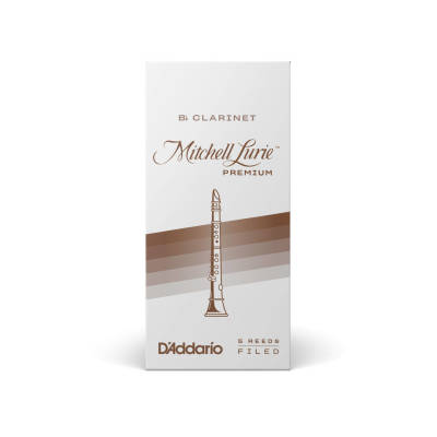Premium Bb Clarinet Reeds, Strength 2.5, 5-pack