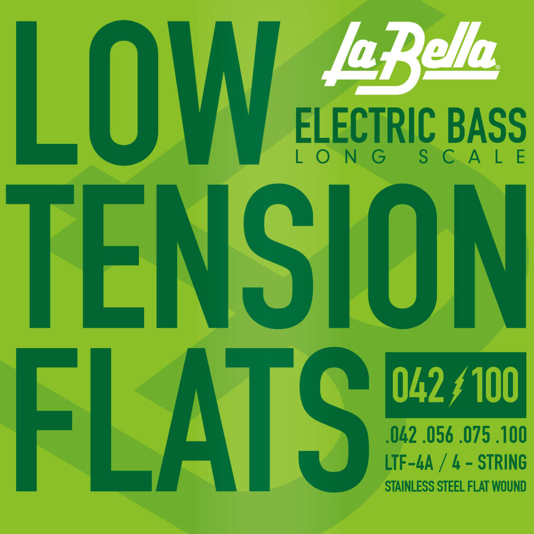 Low Tension Flats Bass Strings, 42-100