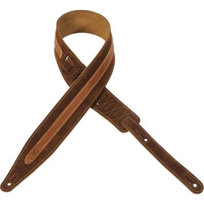 2.5 Inch Suede Guitar Strap with Suede Back - Brown