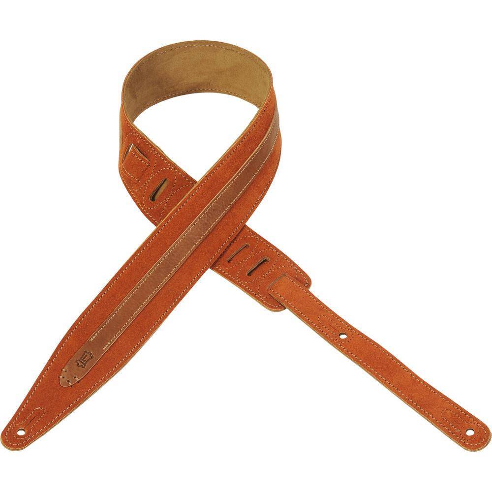 2.5 Inch Suede Guitar Strap with Suede Back - Copper