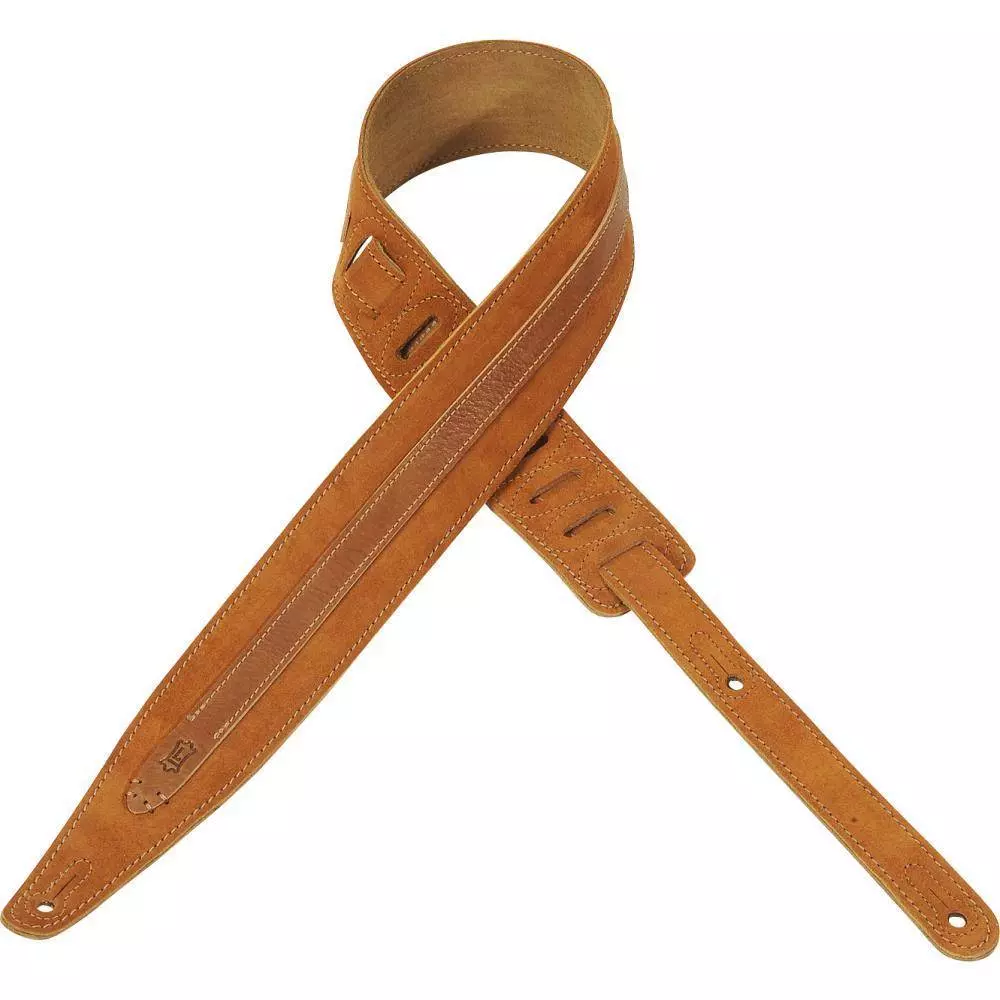 2.5 Inch Suede Guitar Strap with Suede Back - Honey
