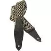 Levys - 2 Inch Cotton Guitar Strap w\/ Cowboy Boot Design Embossed Leather Ends