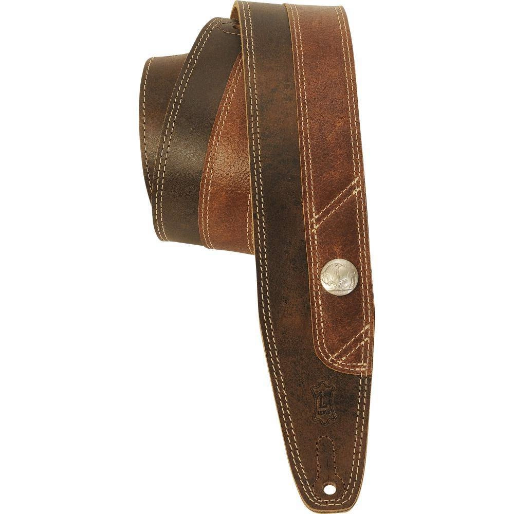 Two-Tone Veg Tan Leather Guitar Strap